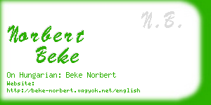 norbert beke business card